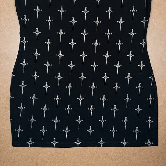 Rare Lip Service Silver Dagger 25 Years Dress Size XL Vintage Goth Gothic Y2K - Picture 5 of 16